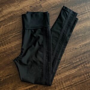 Moussy Black High-Waist Leggings with Side Stripe